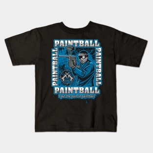 Paintball Player Blue Team Kids T-Shirt